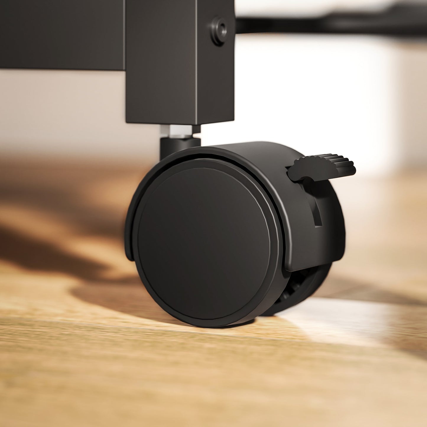 4-Tier Printer Cart with Power Outlets, Wheels and Metal Frame, 55x37.5x100 cm, Brown