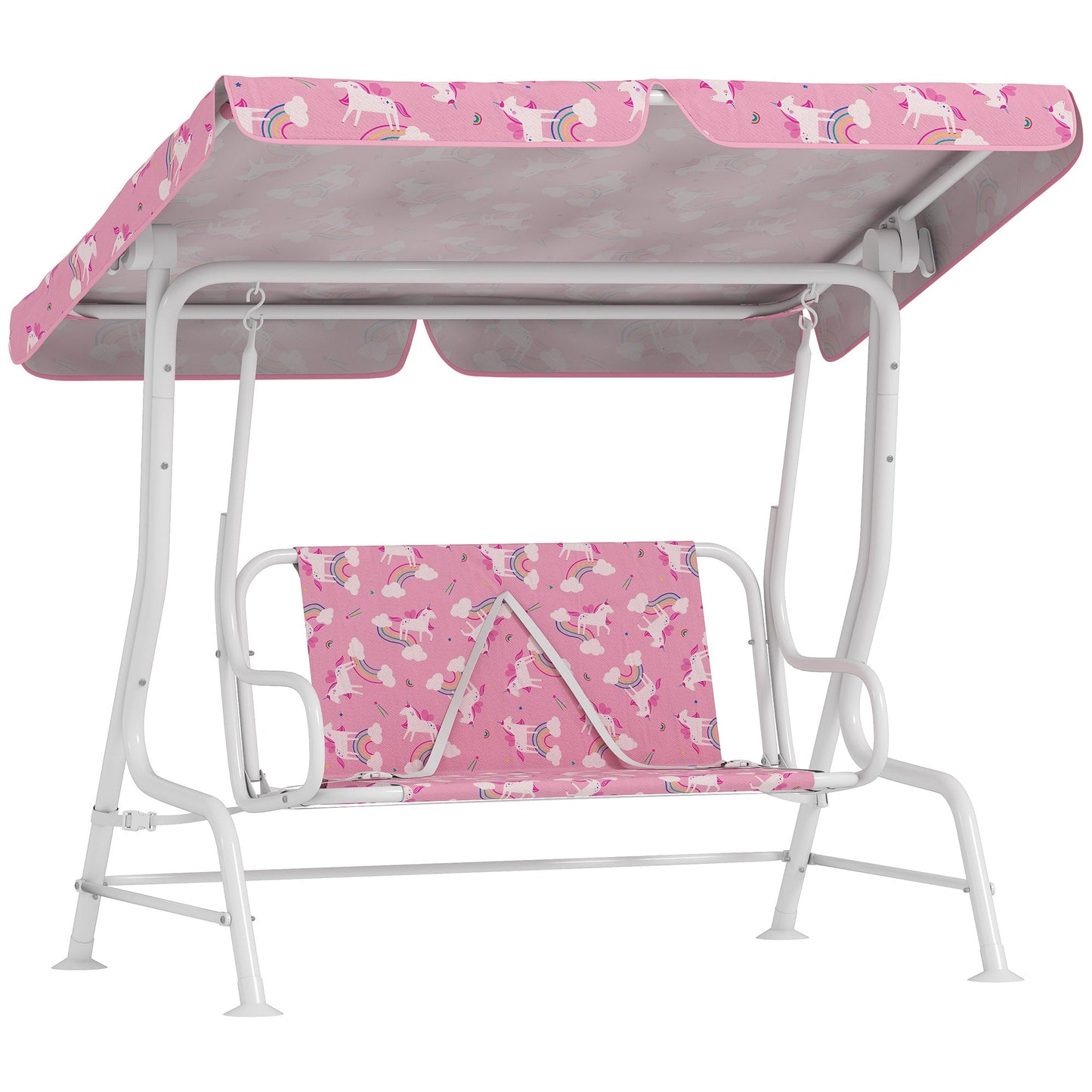 Children's Swing, 2-Seater Garden Swing, 112 x 75 x 120 cm, Pink