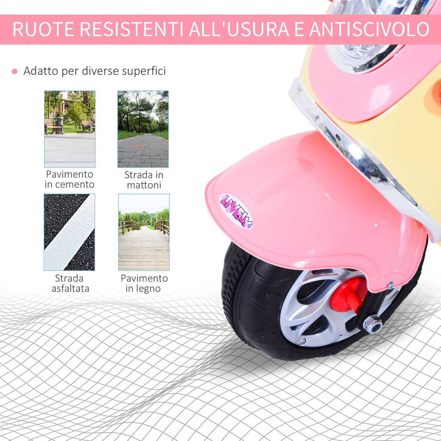 PINK MOTORINO | Children's Electric tricycle for 6v girls with lights and music, pink