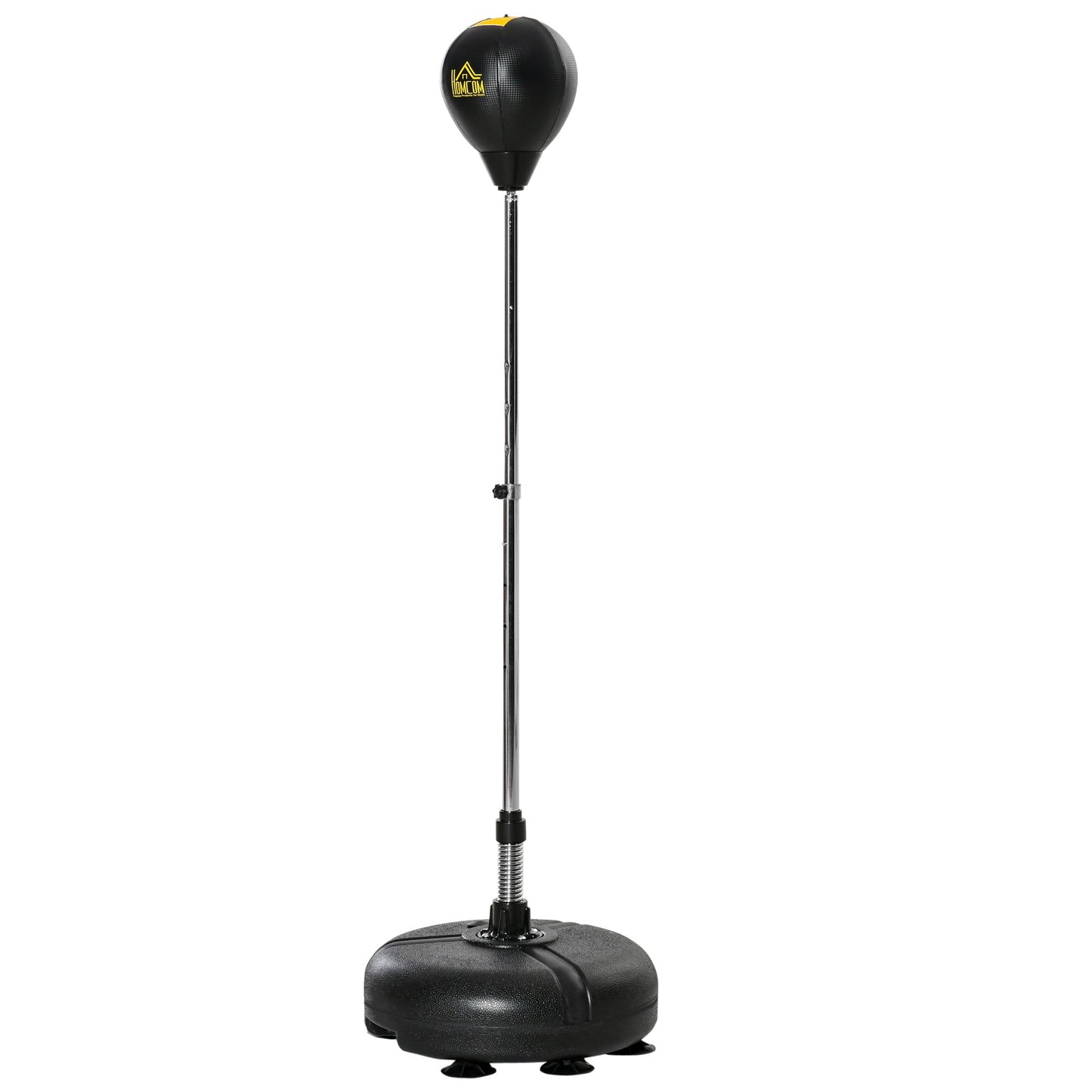 Boxing bag at adjustable height, gloves included, in pe and metal, 45x45x133-151cm, gold