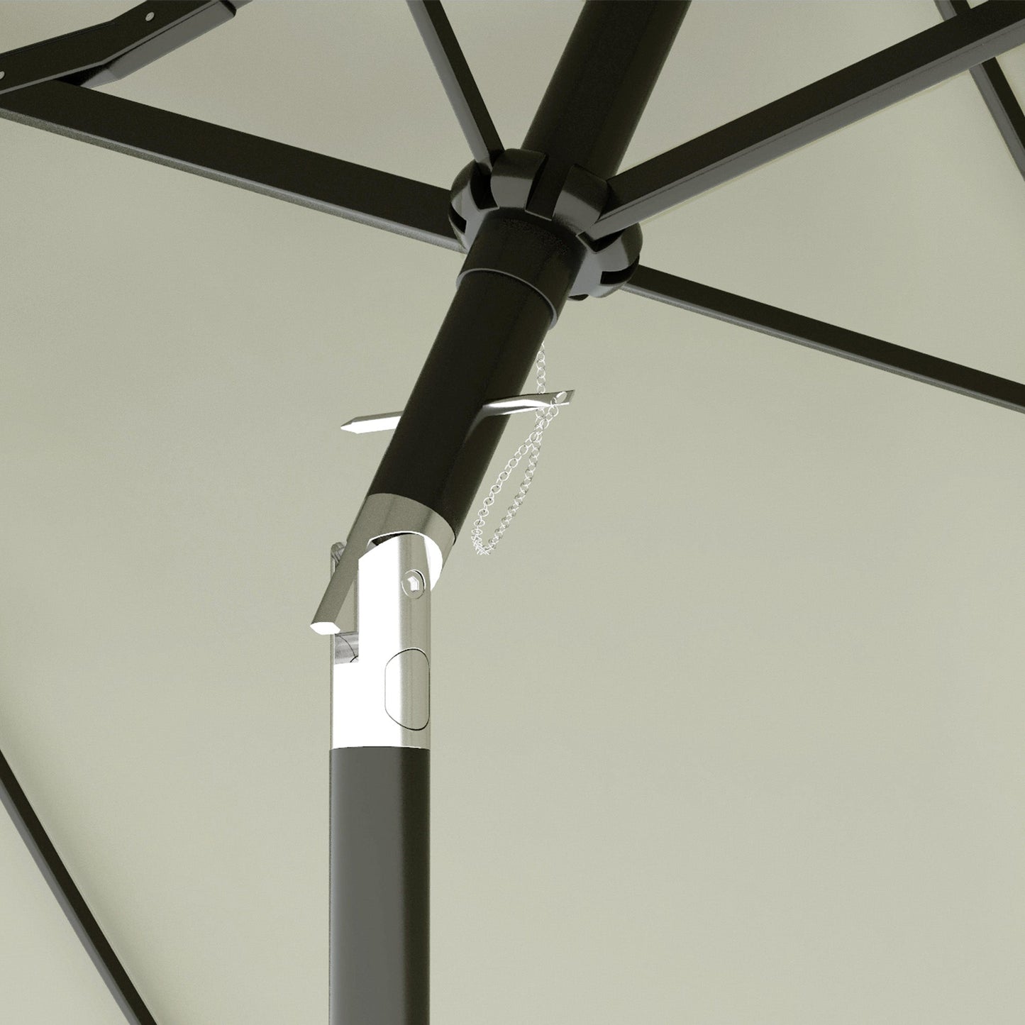 Double Tilting Garden Umbrella with Crank Opening, 285x147x227cm, Beige