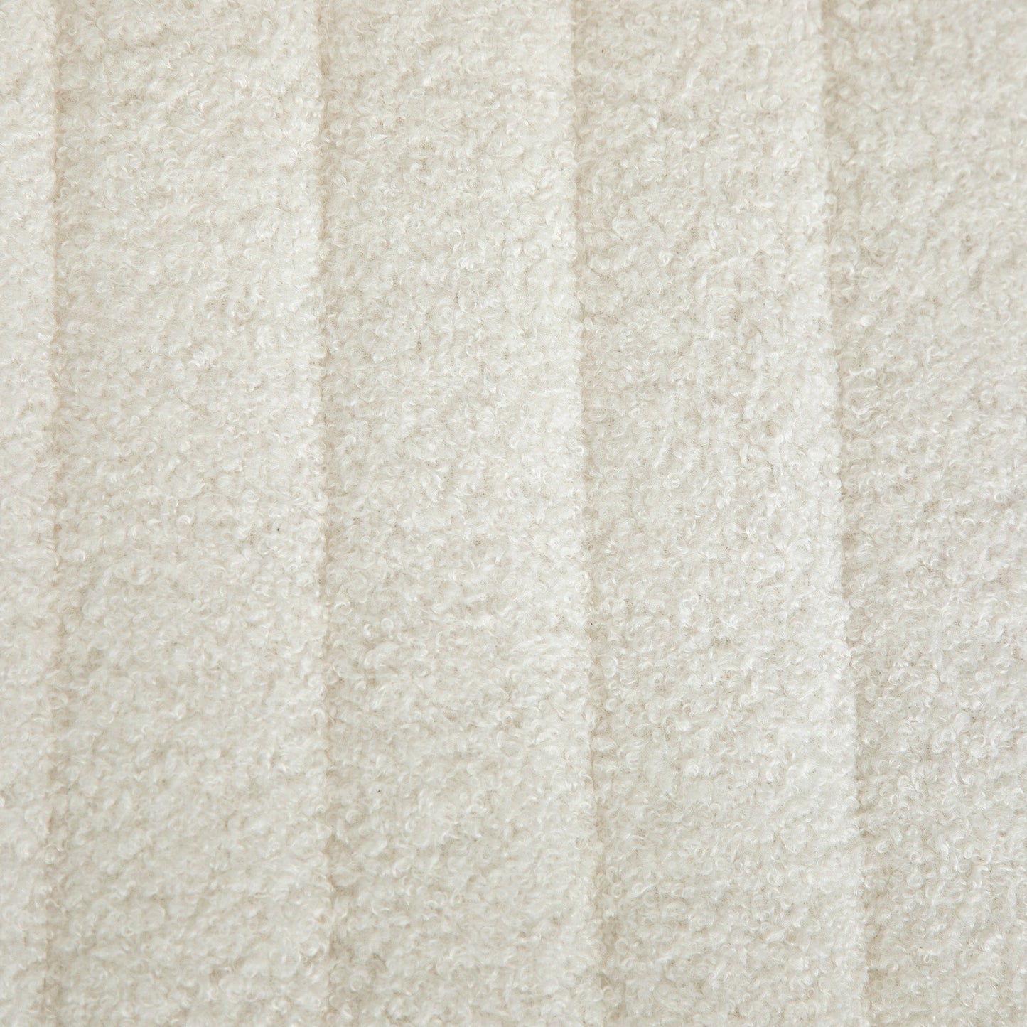 Modern Bedside Bench with Hairpin Legs, in Chenille Effect Fabric, Wood and Metal, 118.5x46x49.5 cm, Cream