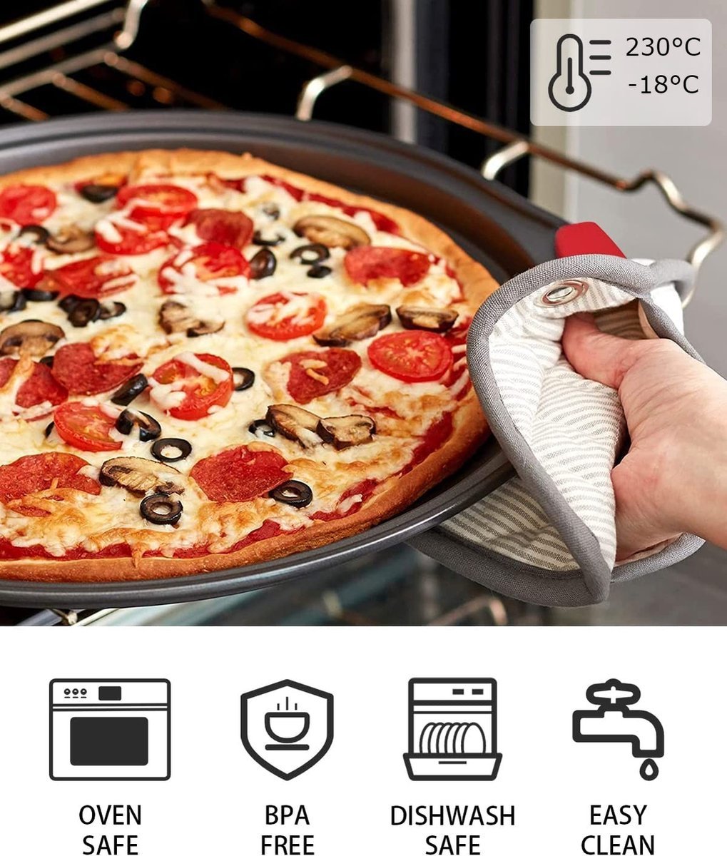 RoyaltyLine Perforated Pizza Pan Set – 43cm & 38cm