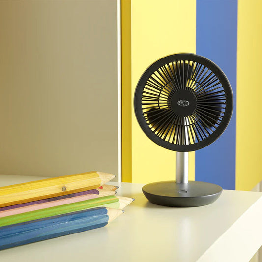 15cm, desk fan, rechargeable, Argo Orfeo Titanium