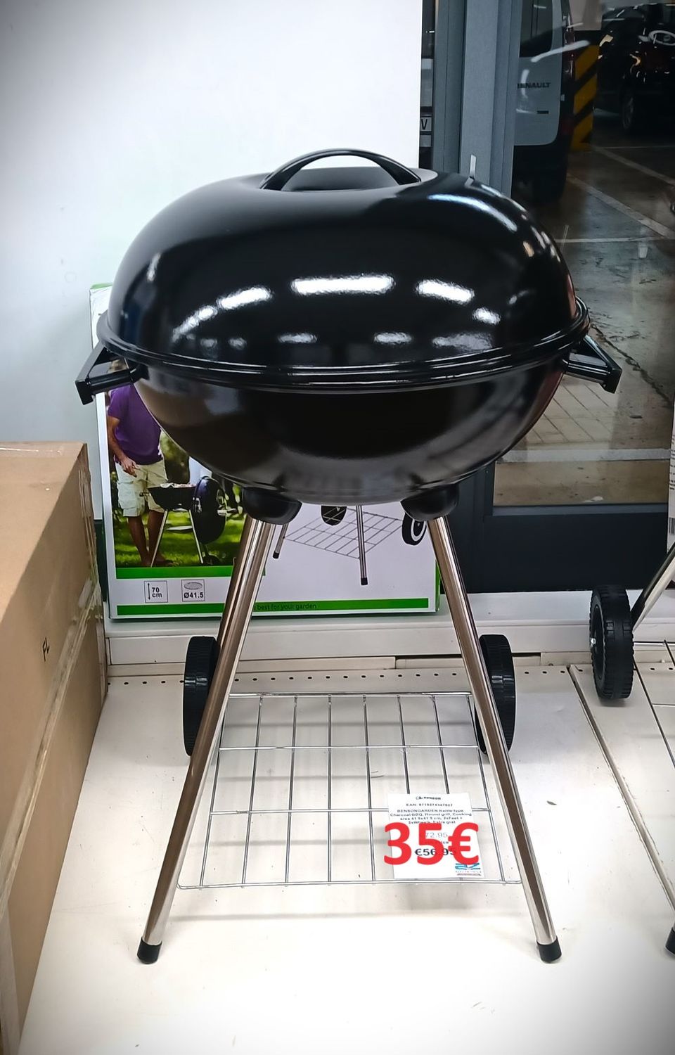 Kettle-type, barbecue, charcoal BBQ, round grill, black, BENSON GARDEN