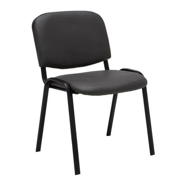 Visitor chair, pu leather, waiting area, black
