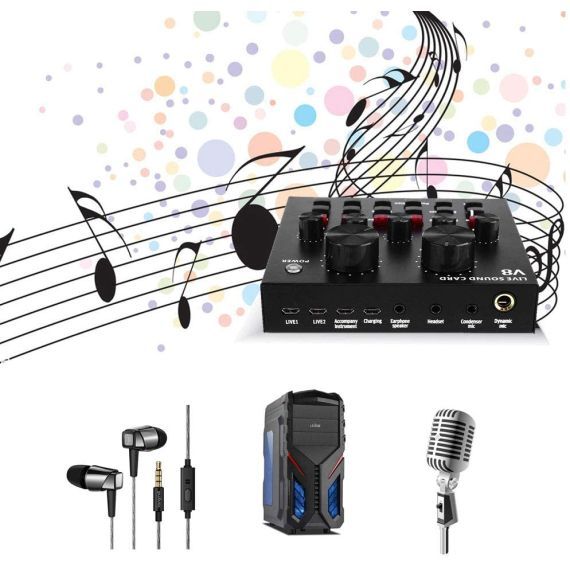 Sound Card V8 Adjustable Live Sound Card