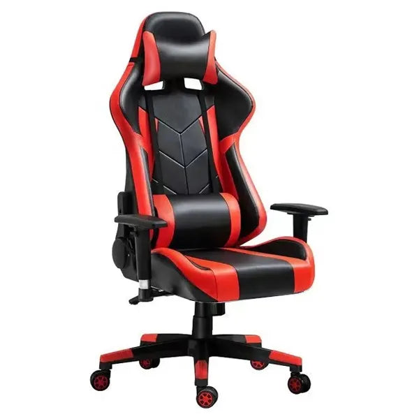 Gaming chair, pu leather, adjustable armrests, black-red