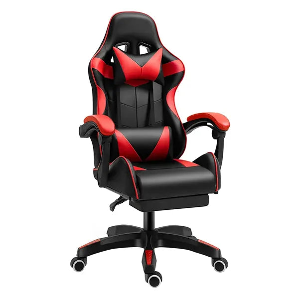 Gaming chair, PU leather, footrest, black-red, CIS 2023-1F