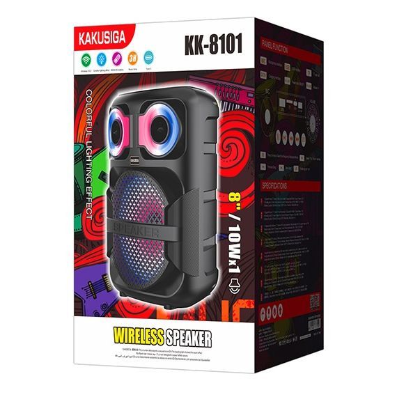 8" 10W Rechargeable Speaker LED Lights Bluetooth/FM/USB