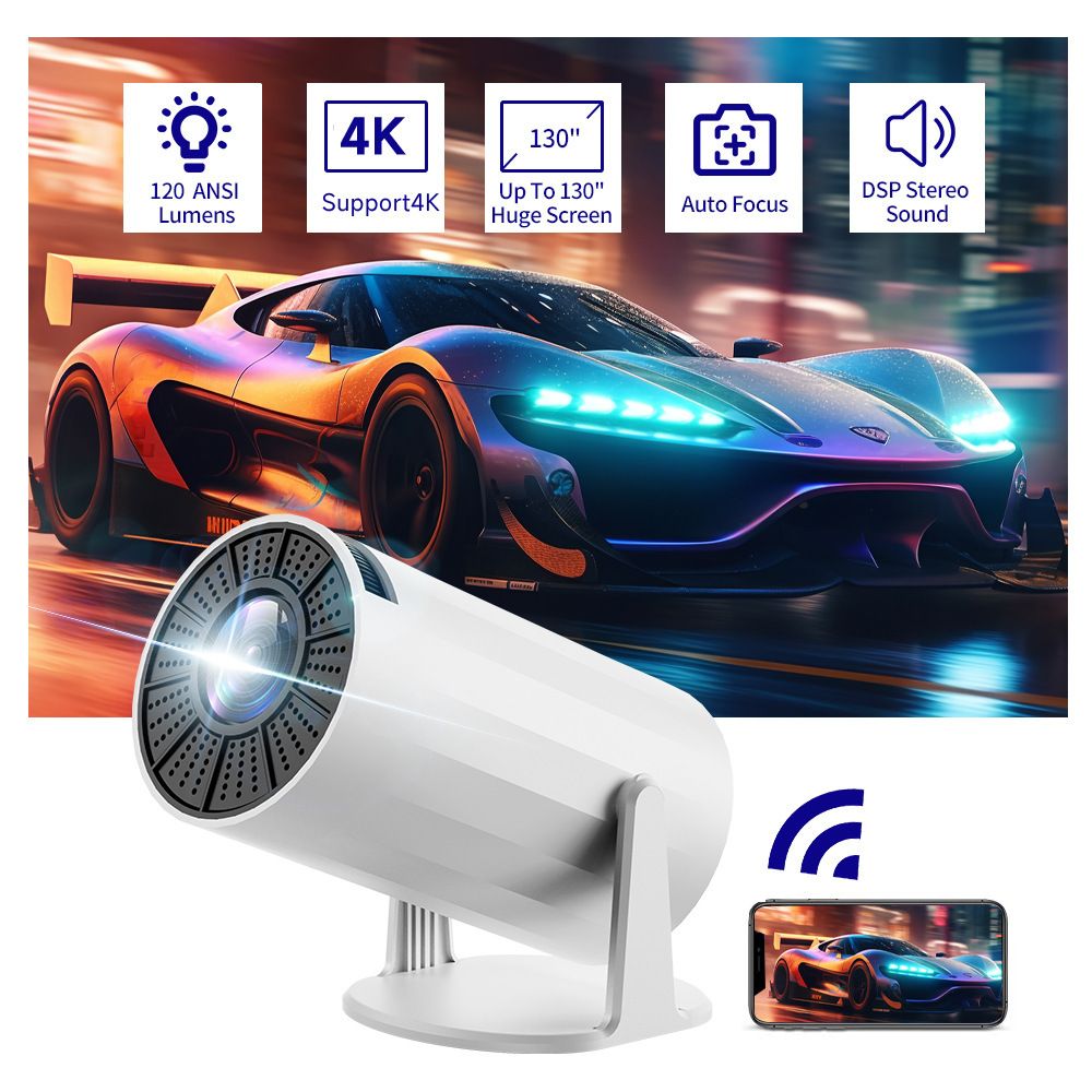 Compact Ultra HD 4K Mini LED Projector Andowl PR80