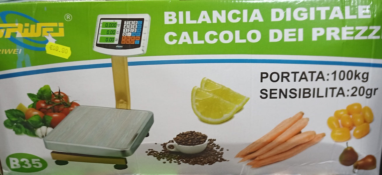 100 Kg Professional digital scale dual display, calculation and price storage *Driwei B35 *