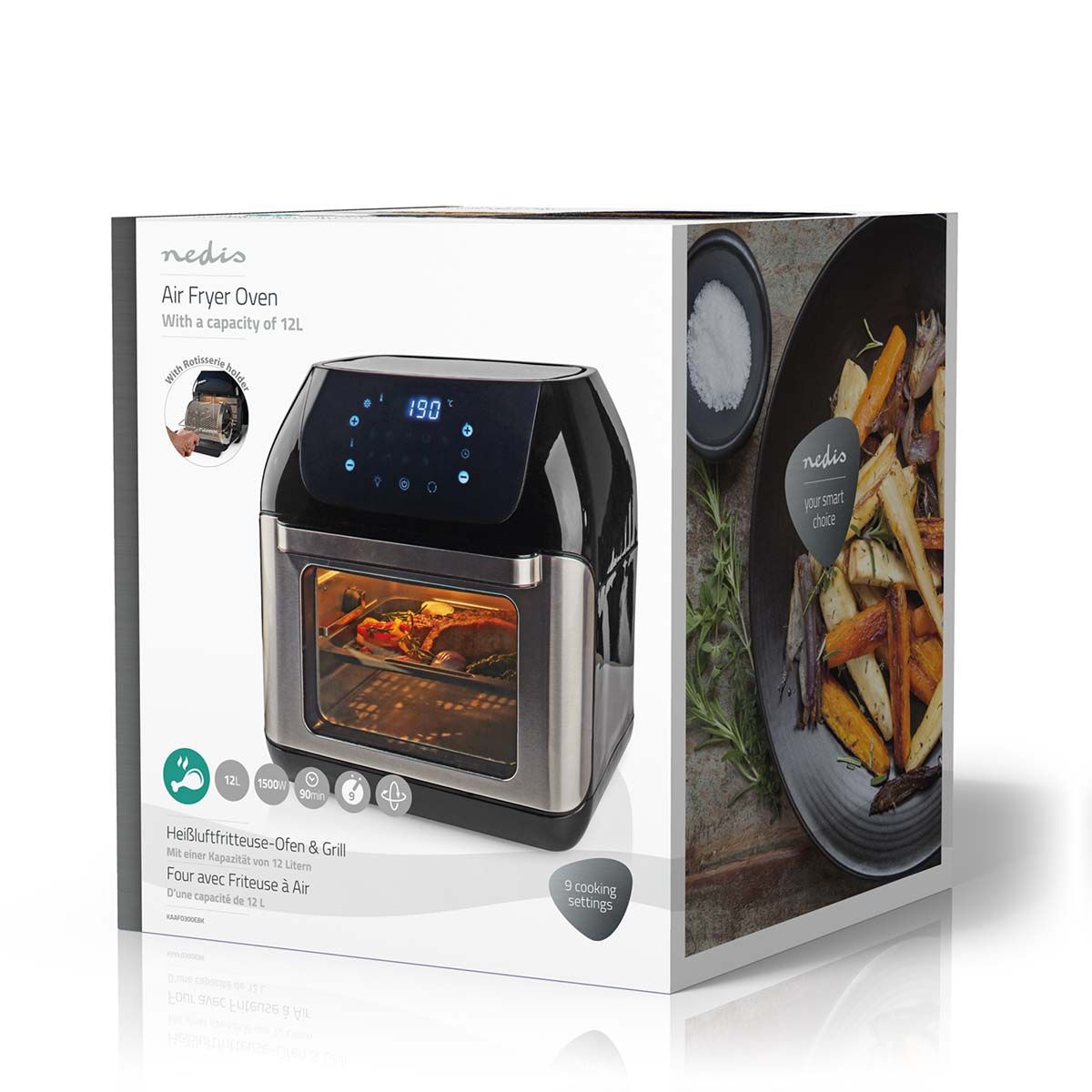 12 ltr, Air Fryer Oven, 1500W, Nedis