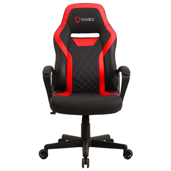 Gaming Chair, PU Leather, Up to 100kg, Fixed Armrests, Rocking function 3-18 Degrees, Black/Red