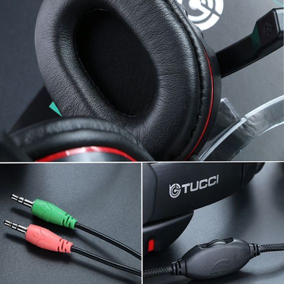 Tucci X6 gaming headset with microphone - Red color