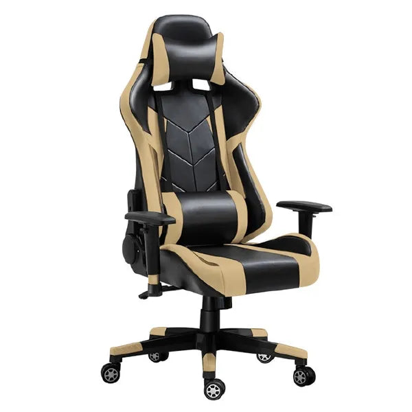 Gaming chair, PU leather, rocking function, black-gold