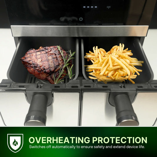 9LT, Double Basket Air Fryer, 2400W, Comfy Nest