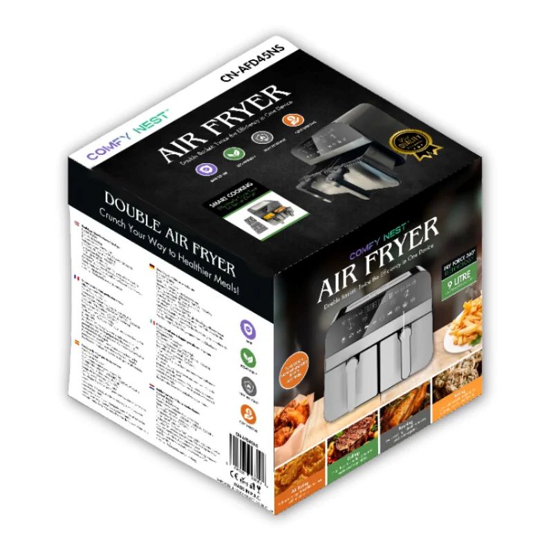 9LT, Double Basket Air Fryer, 2400W, Comfy Nest