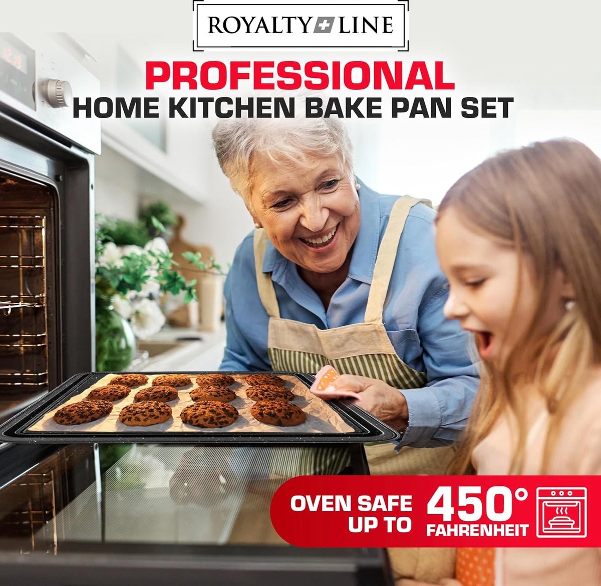 Royalty Line 5RB 5-Piece Bakeware Set – 4 Trays & Rack