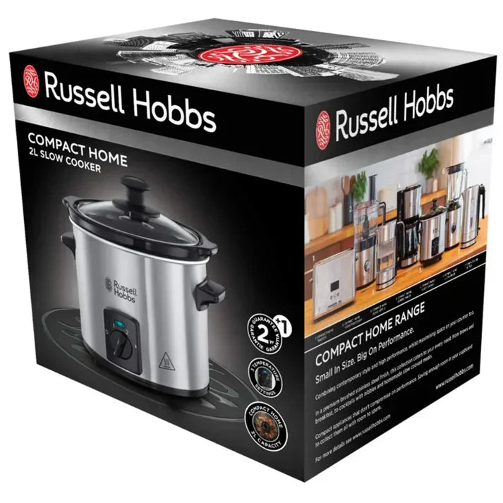 145W, 2.0Ltr Slow Cooker, Silver/Black
