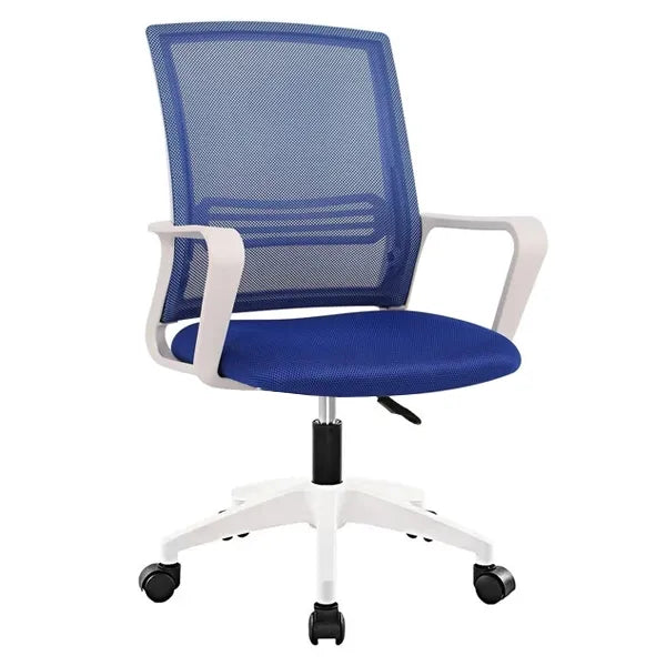 Office Chair, Fabric, Lumbar Support, Blue/White, Tilting