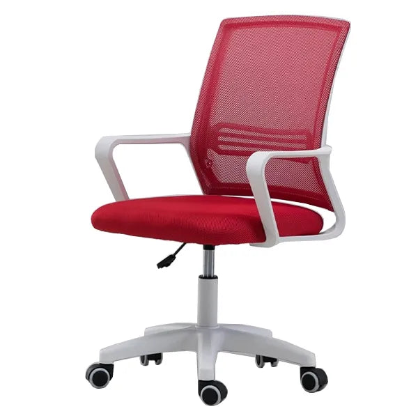 Office Chair, Mesh Back, Red/White, Tilting, Lumbar Support