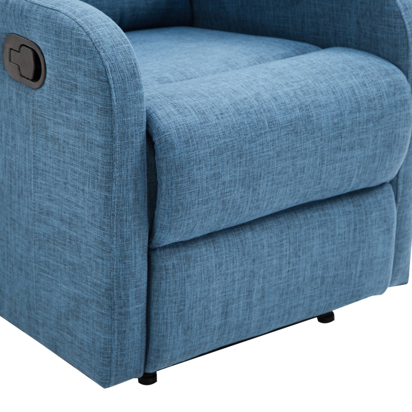 Manual Reclining Relax Chair with Footrest Load Capacity 125kg Linen Fabric 67 × 83 × 107cm Blue