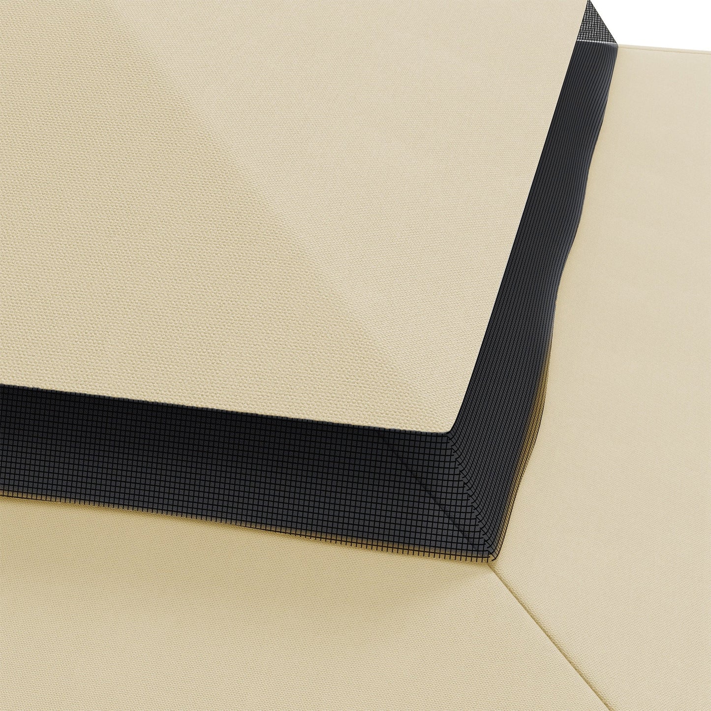 Replacement Canopy for Garden Gazebo 3x3m with 2-Tier Roof in Beige Polyester