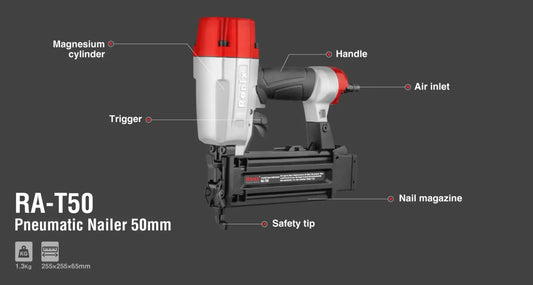 120 psi, pneumatic nailer, RONIX RA-T50