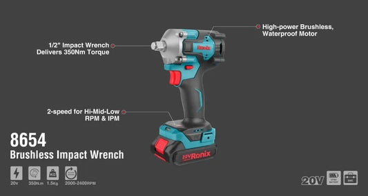 20V, cordless, impact wrench, RONIX 8654