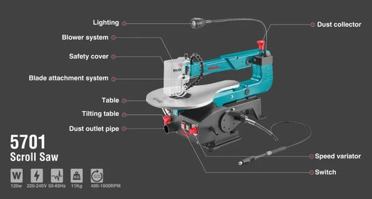 120W-125mm-1600RPM, electric scroll saw, RONIX 5701