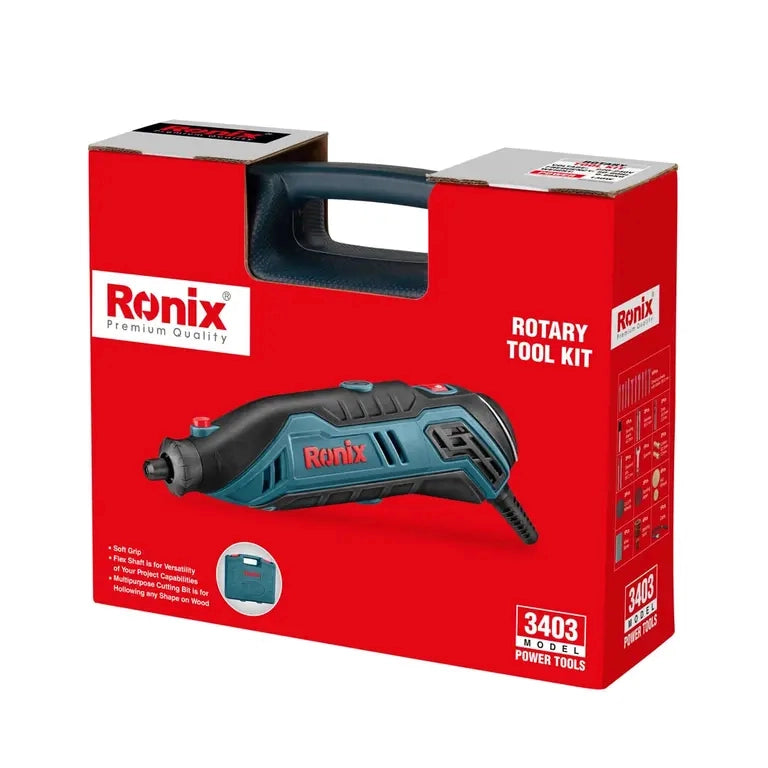 130 W / 10,000–35,000 RPM Rotary Tool Kit – Ronix 3403
