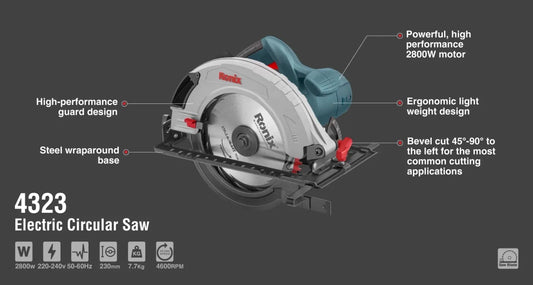 2800W, electric circular saw, RONIX 4323