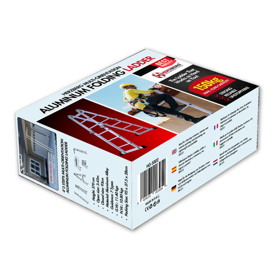 Multi-Orientation Aluminum Folding Ladder 3.70 mt