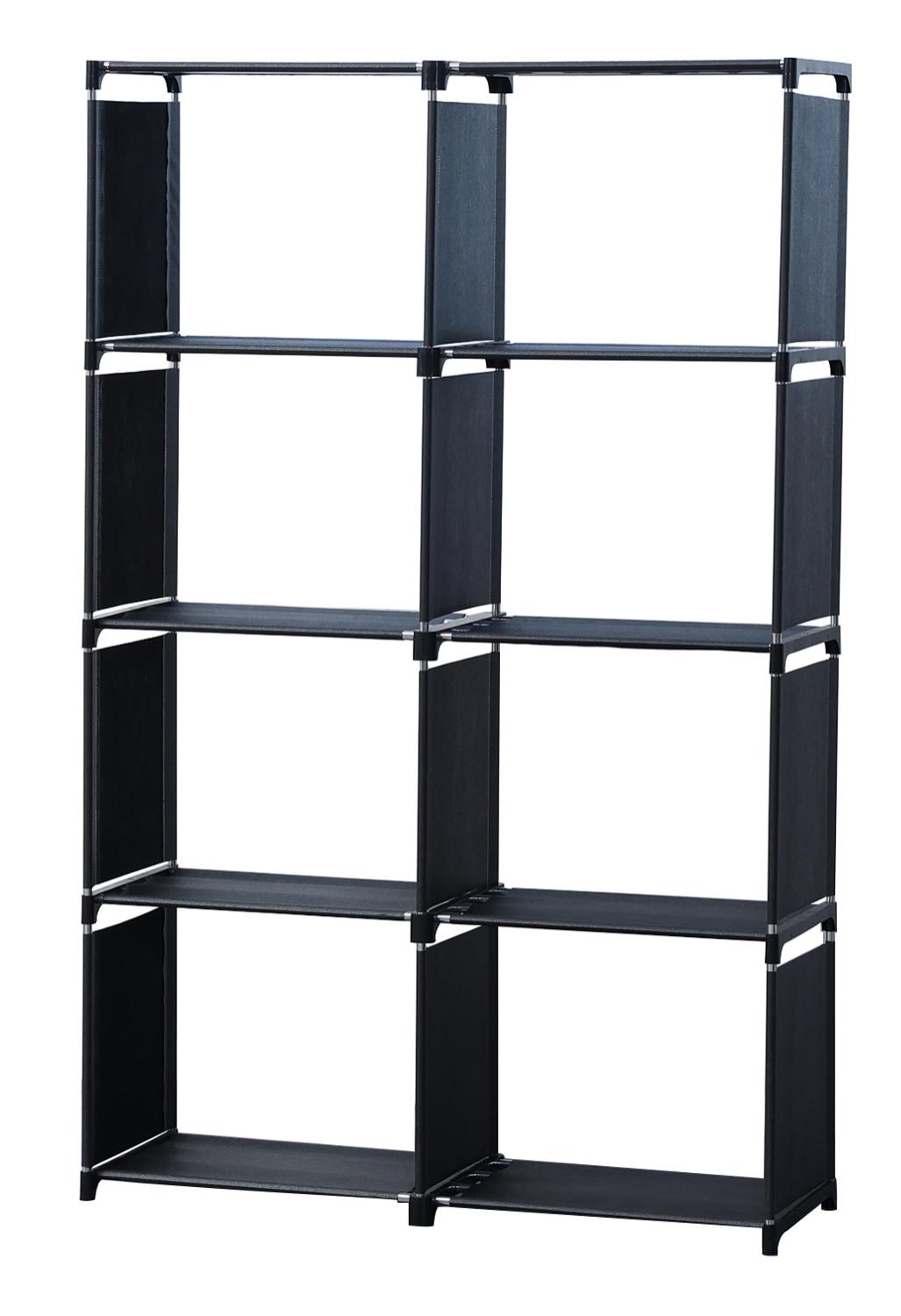 8-Layer Multi-purpose Bookshelf and Storage Rack (85x125cm) - Black