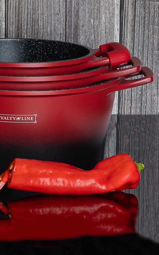 14pcs, cookware set, red-black, Royalty Line ES2014M