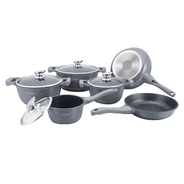 Royaltyline BS1010M-SV Marble-Coated Cookware Set – 6 Pieces