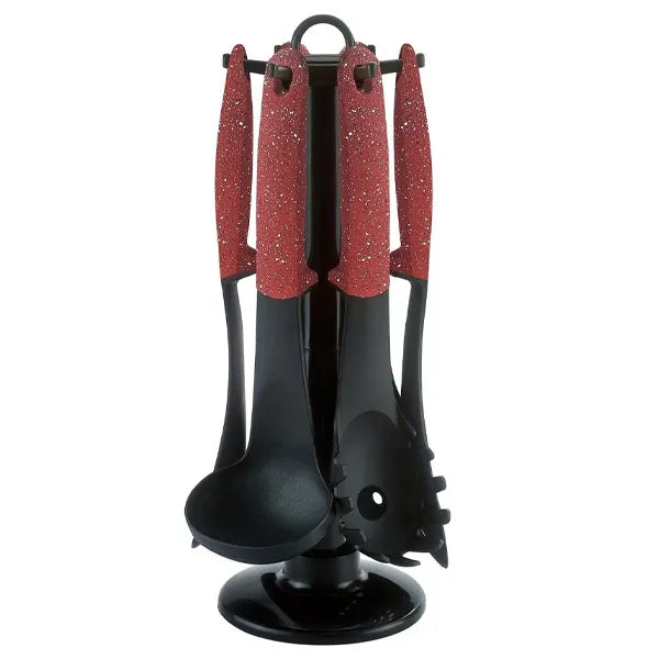 6pc Set Plastic Utensils, Red
