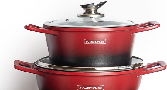 14pcs, cookware set, red-black, Royalty Line ES2014M
