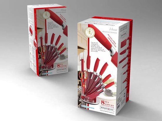 8 pcs, kitchen knife set, spinning rack, Royalty Line