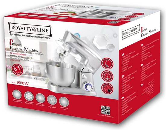 1900W, Multifunctional Mixer, Kitchen Machine, Silver