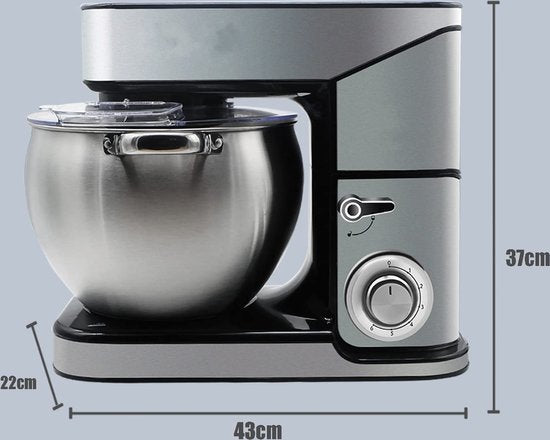 Powerful 2500W Food Processor - Kitchen Mixer XL - Stainless Steel