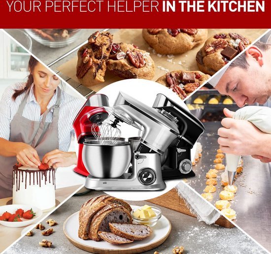1900W, Multifunctional Mixer, Kitchen Machine, Silver