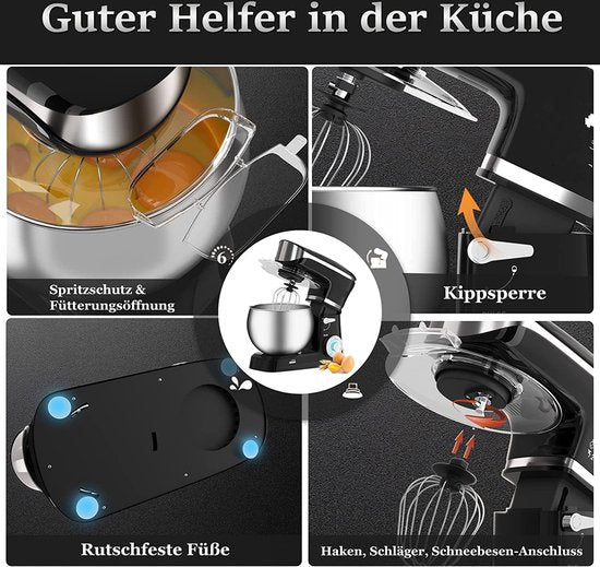 1900W, Multifunctional Mixer, Kitchen Machine, Black