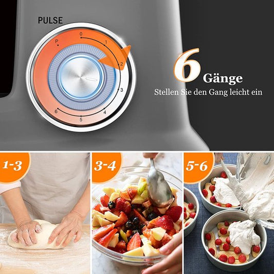 1900W, Multifunctional Mixer, Kitchen Machine, Silver