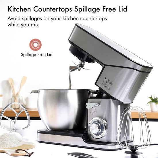 Powerful 2500W Food Processor - Kitchen Mixer XL - Stainless Steel