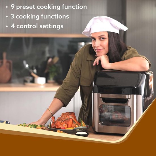12.0Ltr Air-Fryer, 1800W, Mini Oven, Silver/Black