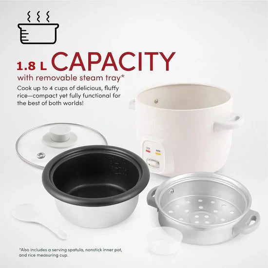 1.8Ltr, 700W, rice cooker, steamer, Royalty Line, RL-RC-18.10D