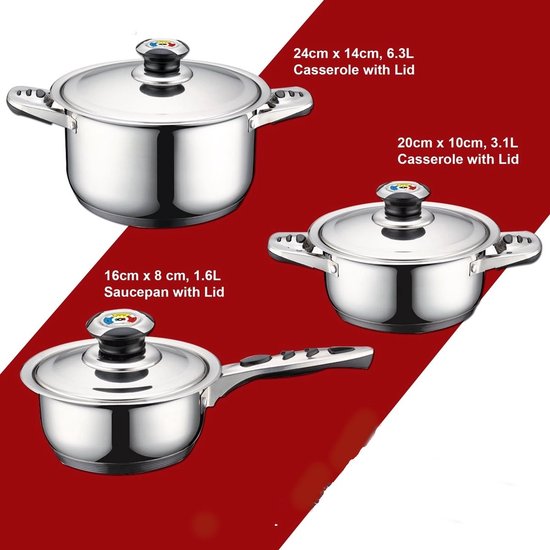 16 pcs, Cookware Set, Marble-coated, Induction-ready, Silver, ROYALTYLINE