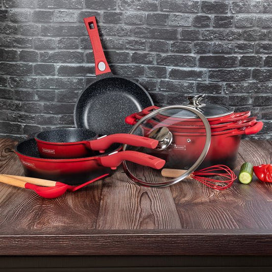14pcs, cookware set, red-black, Royalty Line ES2014M
